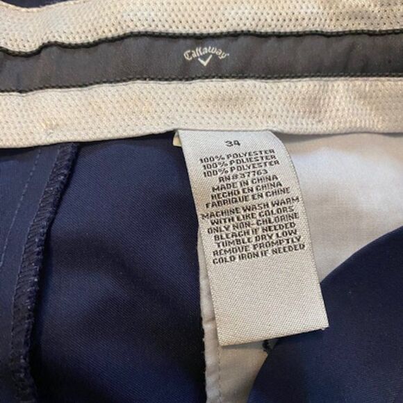 Callaway Navy pleated front short, size 34 - Picture 3 of 3